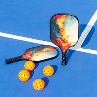 Pickleball Set with 4 Fiberglass Paddles, 6 Balls, Net, and Carry Bag