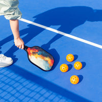 Pickleball Set with 4 Fiberglass Paddles, 6 Balls, Net, and Carry Bag