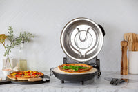 12-inch Pizza Oven with Thermal Control, Timer, Viewing Window, and Removable Stone - Black