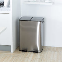 Stainless Steel Dual Compartment (30L each Section) Pedal Operation Rubbish Bin