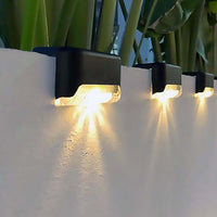 3-Piece Solar Deck Lights Set, Wireless, Waterproof, Warm White Light