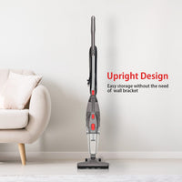 450W Lightweight Stick Vacuum Cleaner with HEPA Filter in Grey Bagless Design