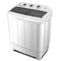 Portable Twin Tub Washing Machine with Rinse and Self-drain Function