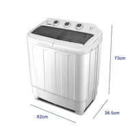 Portable Twin Tub Washing Machine with Rinse and Self-drain Function