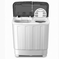 Portable Twin Tub Washing Machine with Rinse and Self-drain Function