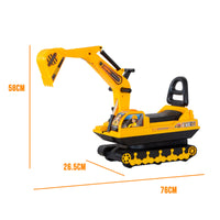 Ride-on Children's Excavator w/ Sturdy Track and Dual Operation Levers to Scoop