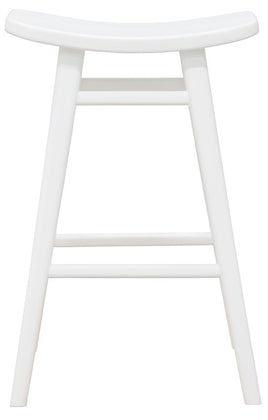 Aria Oval Solid Timber Counter Stool (White)