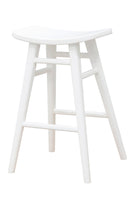 Aria Oval Solid Timber Counter Stool (White)