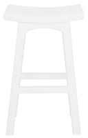 Tokyo Solid Mahogany Timber Barstool (White)