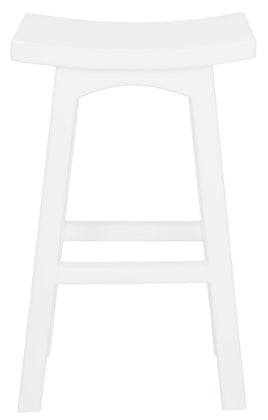 Tokyo Solid Mahogany Timber Barstool (White)