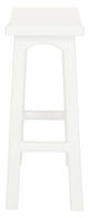 Tokyo Solid Mahogany Timber Barstool (White)