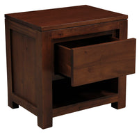 Amsterdam Solid Mahogany Timber 1 Drawer Bedside Table (Mahogany)