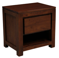 Amsterdam Solid Mahogany Timber 1 Drawer Bedside Table (Mahogany)