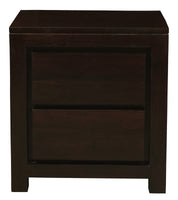 Amsterdam 2 Drawer Bedside Table (Chocolate)
