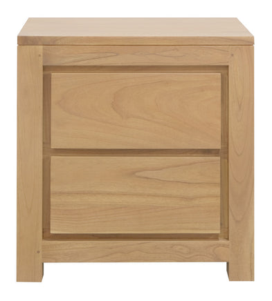 Amsterdam Solid White Cedar 2 Drawer Bedside (Natural)