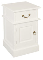 Tasmania 1 Solid Door 1 Drawer Bedside (White)