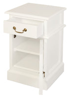 Tasmania 1 Solid Door 1 Drawer Bedside (White)