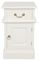 Tasmania 1 Solid Door 1 Drawer Bedside (White)