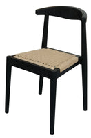 Arden Solid Oak Dining Chair with Loom (Black)