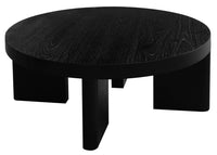 Apollo Round Solid Mindi Timber Coffe Table (Black)
