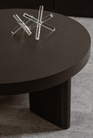 Apollo Round Solid Mindi Timber Coffe Table (Black)