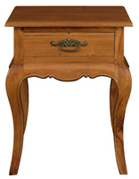 French Provincial 1 Drawer Lamp Table (Light Pecan)