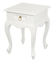 Queen Anne 1 Drawer Lamp Table (White)