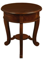 Round Cabriole Leg 1 Drawer Lamp Table (Mahogany)