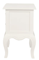 French Provincial 2 Drawer Side Table (White)