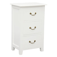 Tasmania 3 Drawer Lamp Table (White)
