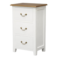 Tasmania 3 Drawer Lamp Table (White Caramel)