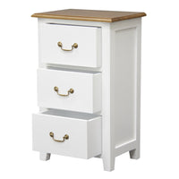 Tasmania 3 Drawer Lamp Table (White Caramel)