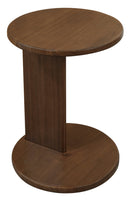Brentwood Round Solid Timber Lamp Table (Walnut)