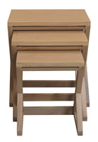 Manhattan Solid Mindi Timber Nest of Tables - Set of 3 (Natural)