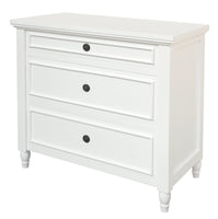 Beau 3 Drawer Solid White Cedar Turn Leg Dresser (White)