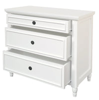 Beau 3 Drawer Solid White Cedar Turn Leg Dresser (White)