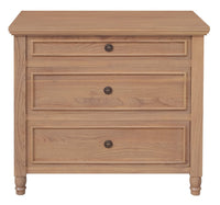 Beau 3 Drawer Solid White Cedar Turn Leg Dresser (Natural)