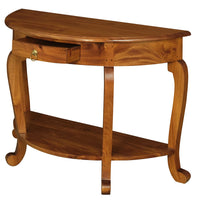 Emilie Cabriole Leg 1 Drawer Half Round Entry Table - Light Pecan