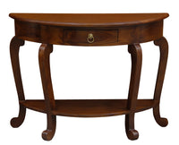 Emilie Cabriole Leg 1 Drawer Half Round Entry Table - Mahogany