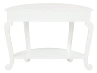 Emilie Cabriole Leg 1 Drawer Half Round Entry Table - White