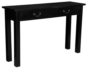 2 Drawer Straight Leg Sofa/Hall Table (Black)