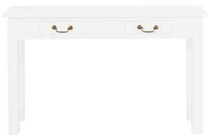 2 Drawer Straight Leg Sofa/Hall Table (White)