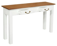 2 Drawer Straight Leg Sofa/Hall Table (White Caramel)