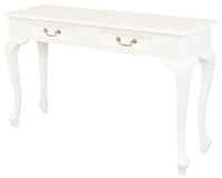 Queen Ann 2 Drawer Sofa Table (White)