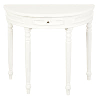 Turn Leg Half Round Sofa Table (White)