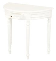 Turn Leg Half Round Sofa Table (White)