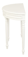 Turn Leg Half Round Sofa Table (White)