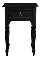 Milly Turn Leg 1 Drawer Side Table  (Black)