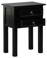 Elliot 2 Drawer Lamp Table (Black)