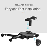 Baby Jogger Glider Board 2 in 1 Kid Stroller Board with Dismountable Seat AU black wheel